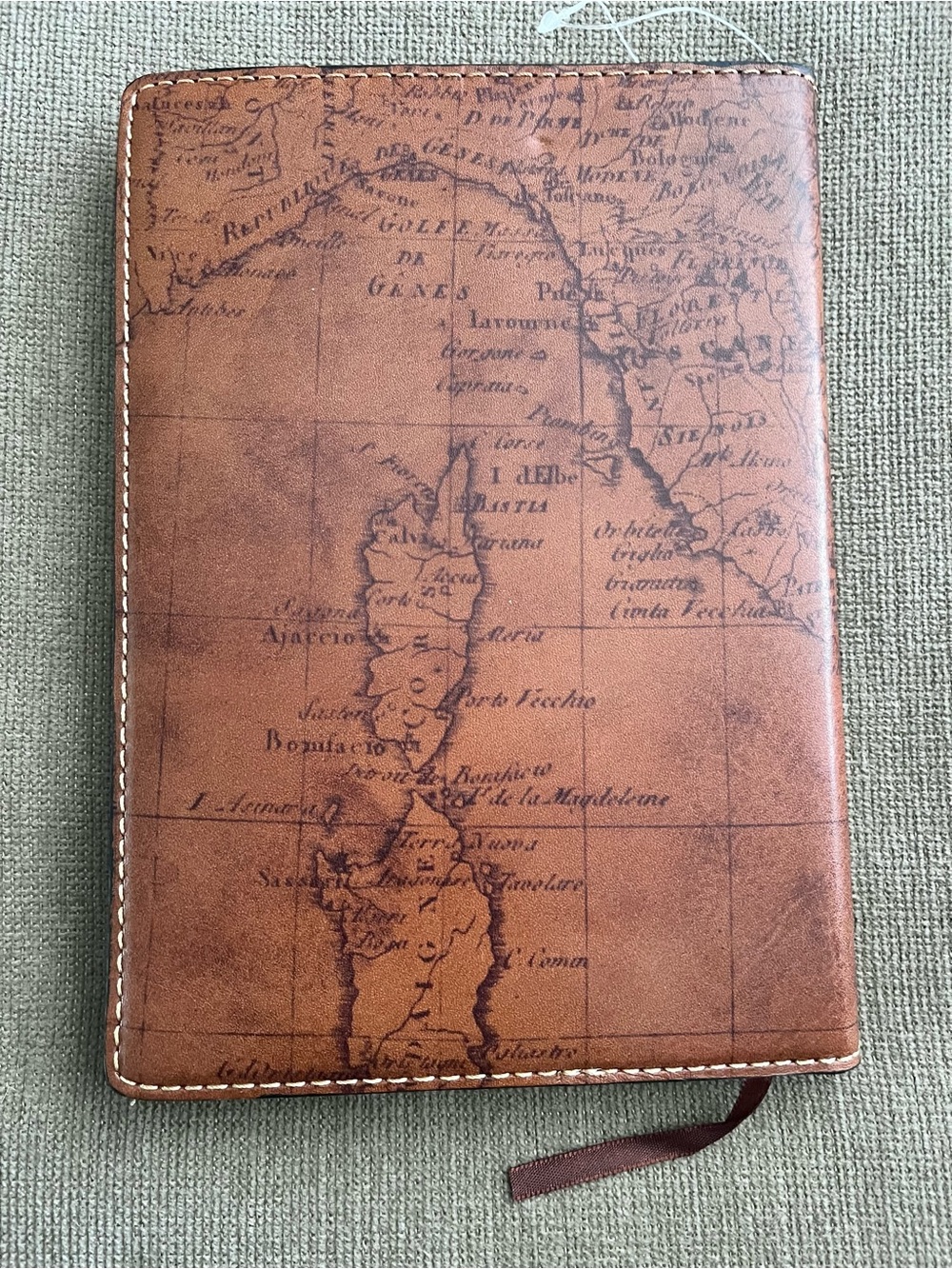 Patricia Nash Brown Leather Map-Print Travel Journal - Picture 8 of 9